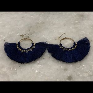Handmaid Navy Tassel Earrings